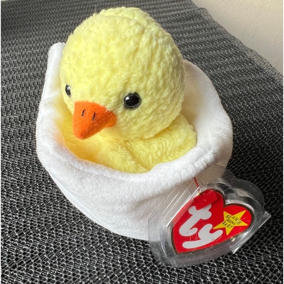 Vintage Ty Original Beanie Baby 1998 “Eggbert" Cracked Shell Yellow Chick 6” Tag - Picture 3 of 12